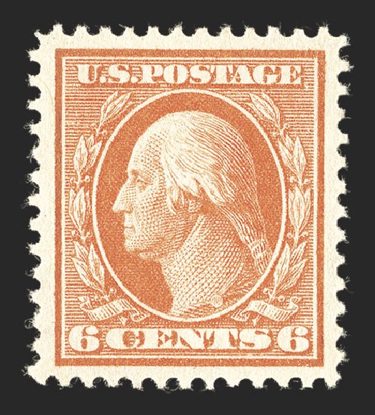 US Stamps Value Scott Catalogue 379 - 1911 6c Washington Perf 12. Spink Shreves Galleries, Jul 2012, Sale 140, Lot 244