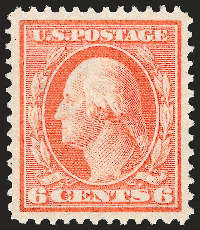 US Stamps Values Scott Cat. #379: 6c 1911 Washington Perf 12. Robert Siegel Auction Galleries, Dec 2008, Sale 967, Lot 4715