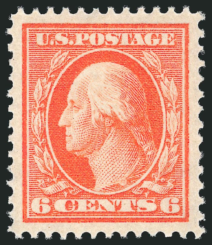 US Stamps Values Scott Cat. #379: 1911 6c Washington Perf 12. Robert Siegel Auction Galleries, Oct 2011, Sale 1013, Lot 382