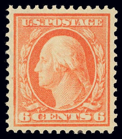 Values of US Stamp Scott Catalog 379 - 6c 1911 Washington Perf 12. Daniel Kelleher Auctions, Feb 2013, Sale 634, Lot 243