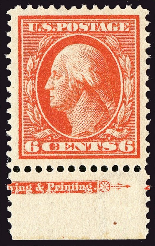 US Stamps Values Scott # 379: 6c 1911 Washington Perf 12. Spink Shreves Galleries, Jan 2014, Sale 146, Lot 383