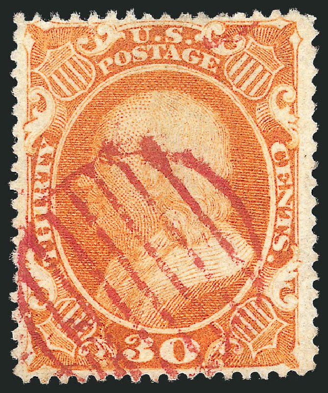 US Stamps Value Scott 38 - 1860 30c Franklin. Robert Siegel Auction Galleries, Mar 2013, Sale 1040, Lot 1267