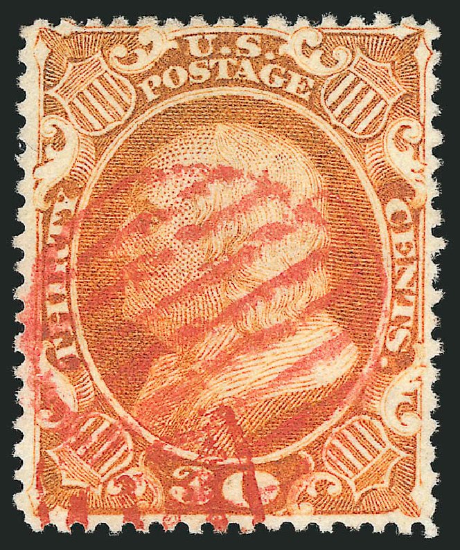 US Stamps Value Scott Cat. 38: 1860 30c Franklin. Robert Siegel Auction Galleries, Apr 2014, Sale 1068, Lot 57