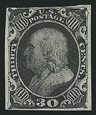 Prices of US Stamp Scott 38: 30c 1860 Franklin. Robert Siegel Auction Galleries, Sep 2008, Sale 962, Lot 2007