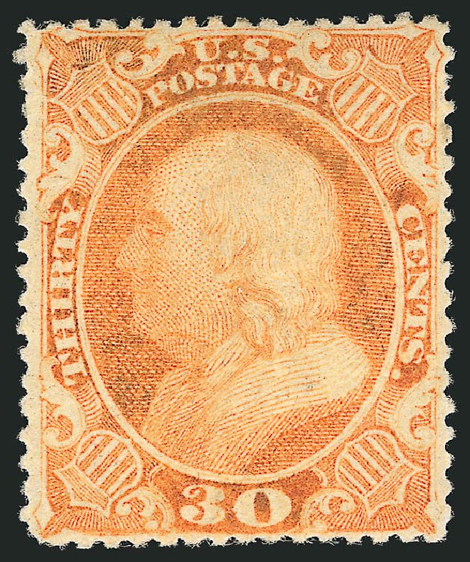 Cost of US Stamps Scott Catalog # 38: 30c 1860 Franklin. Robert Siegel Auction Galleries, Dec 2009, Sale 982, Lot 5157
