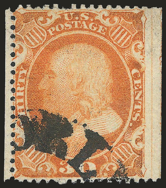 Value of US Stamp Scott Catalogue #38 - 1860 30c Franklin. Robert Siegel Auction Galleries, Apr 2010, Sale 984, Lot 217