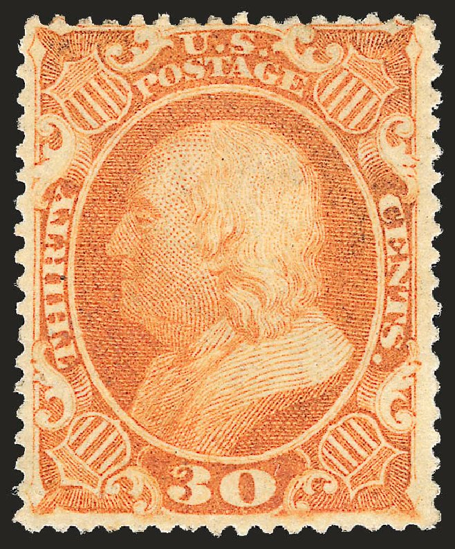 US Stamp Prices Scott Catalogue # 38 - 30c 1860 Franklin. Robert Siegel Auction Galleries, Sep 2009, Sale 976, Lot 1268