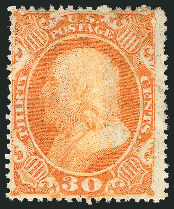 Cost of US Stamps Scott 38 - 1860 30c Franklin. Robert Siegel Auction Galleries, Dec 2009, Sale 982, Lot 5158
