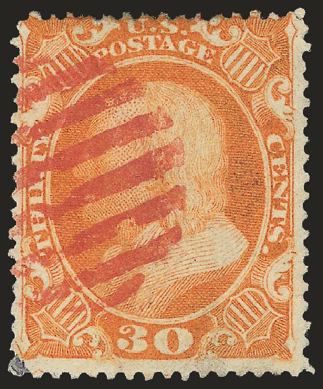 US Stamp Value Scott #38: 1860 30c Franklin. Robert Siegel Auction Galleries, Apr 2010, Sale 984, Lot 218