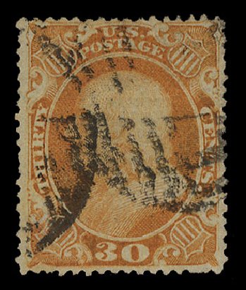 Cost of US Stamps Scott Cat. 38 - 1860 30c Franklin. Cherrystone Auctions, Oct 2012, Sale 201210, Lot 39
