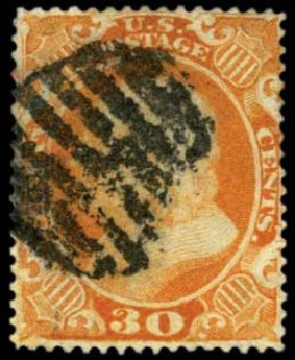 US Stamps Value Scott 38: 30c 1860 Franklin. Harmer-Schau Auction Galleries, Feb 2012, Sale 92, Lot 839