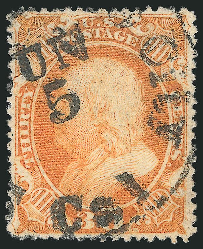 US Stamp Price Scott Catalog # 38: 1860 30c Franklin. Robert Siegel Auction Galleries, Sep 2014, Sale 1078, Lot 129