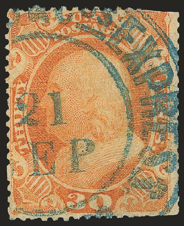 Price of US Stamp Scott Cat. 38: 1860 30c Franklin. Robert Siegel Auction Galleries, Apr 2010, Sale 984, Lot 219