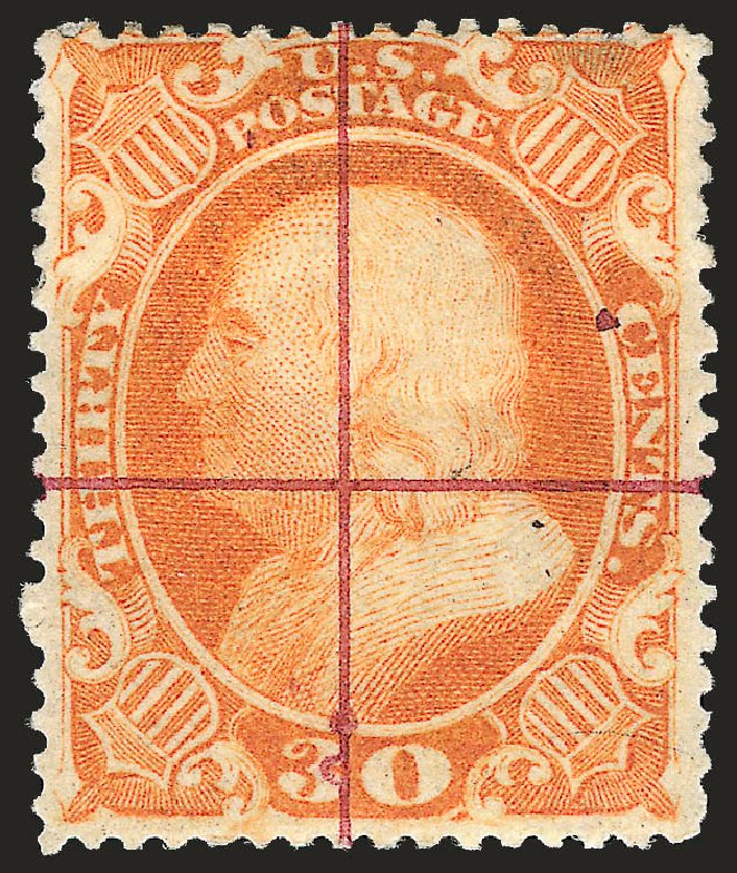 Price of US Stamps Scott Catalog # 38 - 1860 30c Franklin. Robert Siegel Auction Galleries, Apr 2010, Sale 984, Lot 230