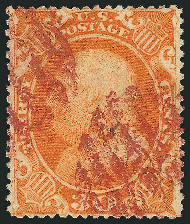 US Stamps Values Scott Catalogue # 38 - 30c 1860 Franklin. Robert Siegel Auction Galleries, Oct 2010, Sale 997, Lot 5290