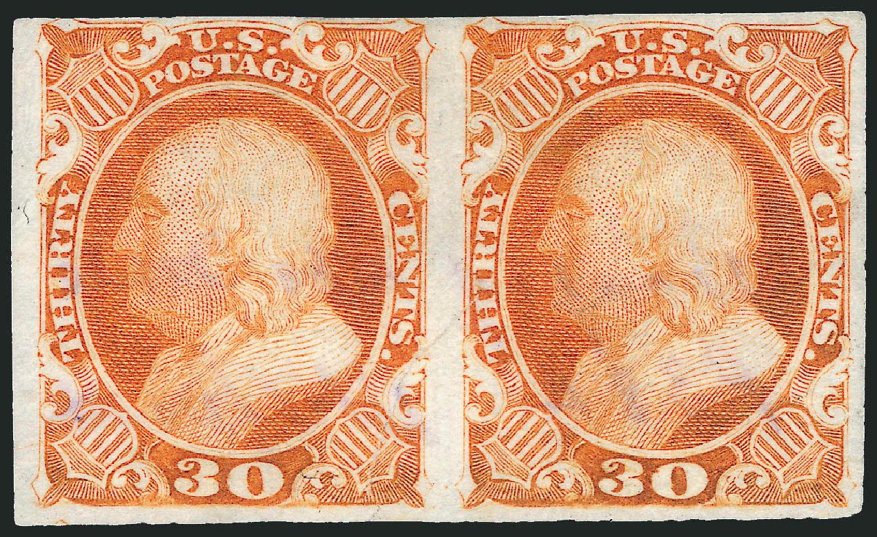 Prices of US Stamps Scott Cat. 38: 30c 1860 Franklin. Robert Siegel Auction Galleries, Dec 2010, Sale 1000, Lot 1011