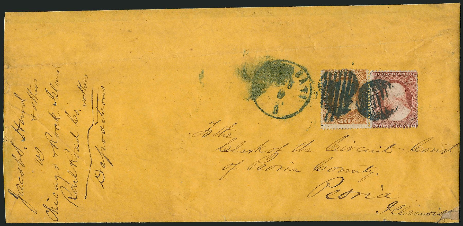 US Stamps Price Scott Cat. #38: 1860 30c Franklin. Robert Siegel Auction Galleries, Dec 2010, Sale 1002, Lot 3811