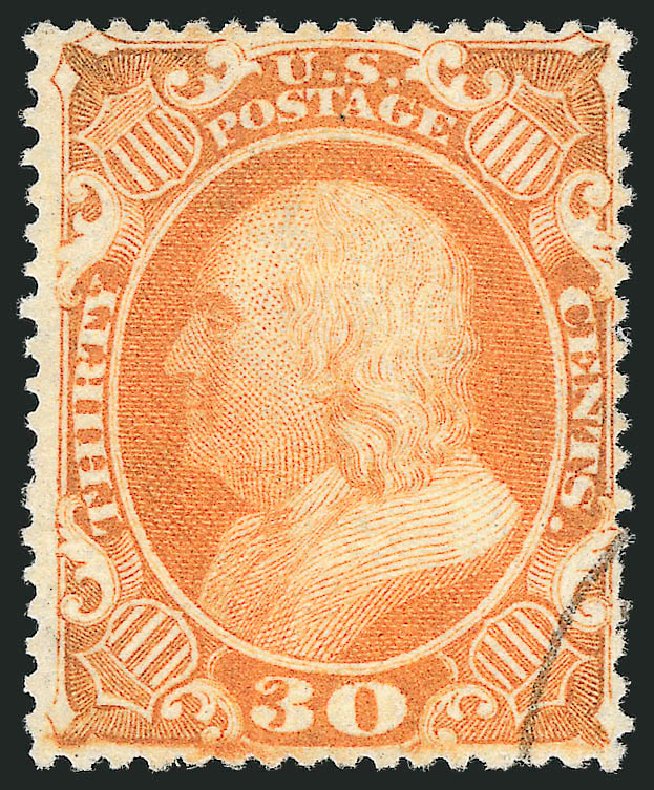 Costs of US Stamps Scott Catalog 38: 1860 30c Franklin. Robert Siegel Auction Galleries, Sep 2014, Sale 1078, Lot 131