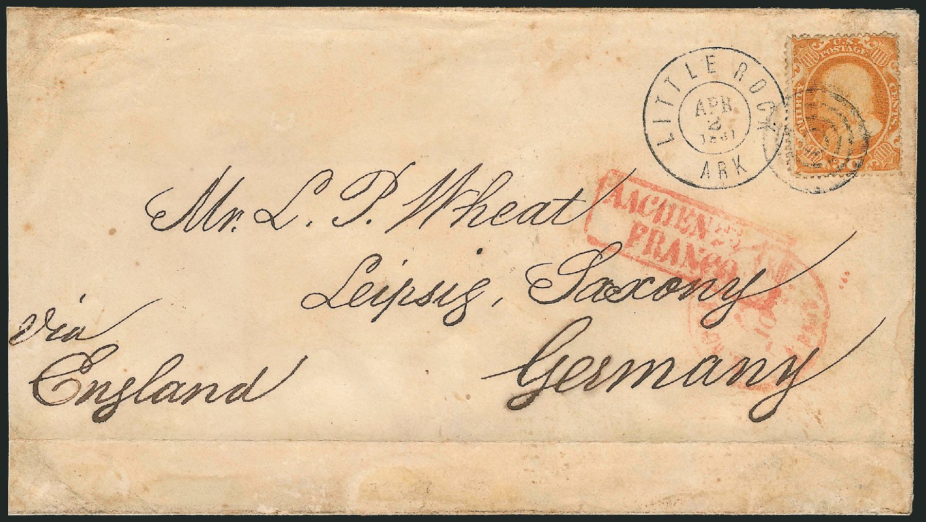 Prices of US Stamp Scott Cat. #38 - 30c 1860 Franklin. Robert Siegel Auction Galleries, Dec 2010, Sale 1002, Lot 3814