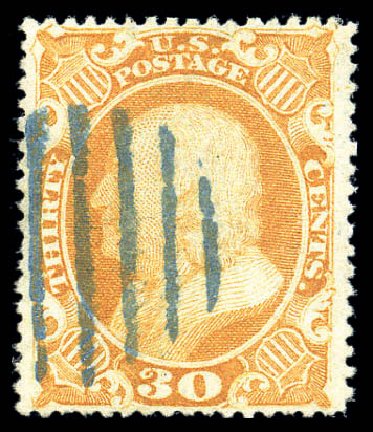 US Stamps Value Scott 38: 1860 30c Franklin. Matthew Bennett International, Sep 2010, Sale 331, Lot 385