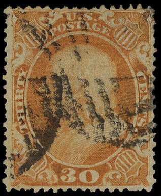 Cost of US Stamps Scott Cat. 38: 30c 1860 Franklin. Cherrystone Auctions, Apr 2010, Sale 201004, Lot 85