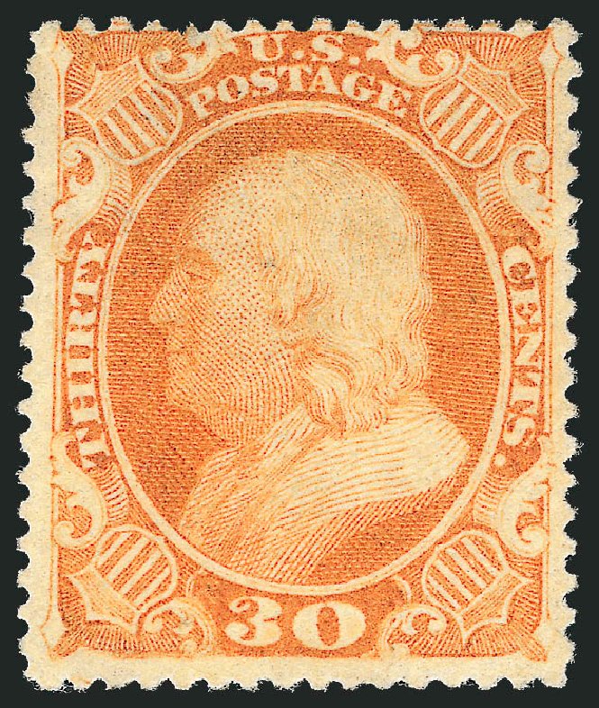 Prices of US Stamps Scott # 38: 30c 1860 Franklin. Robert Siegel Auction Galleries, Oct 2011, Sale 1014, Lot 1125