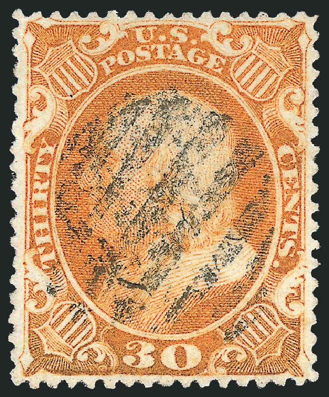 Cost of US Stamp Scott Catalogue 38 - 30c 1860 Franklin. Robert Siegel Auction Galleries, Jun 2012, Sale 1024, Lot 85