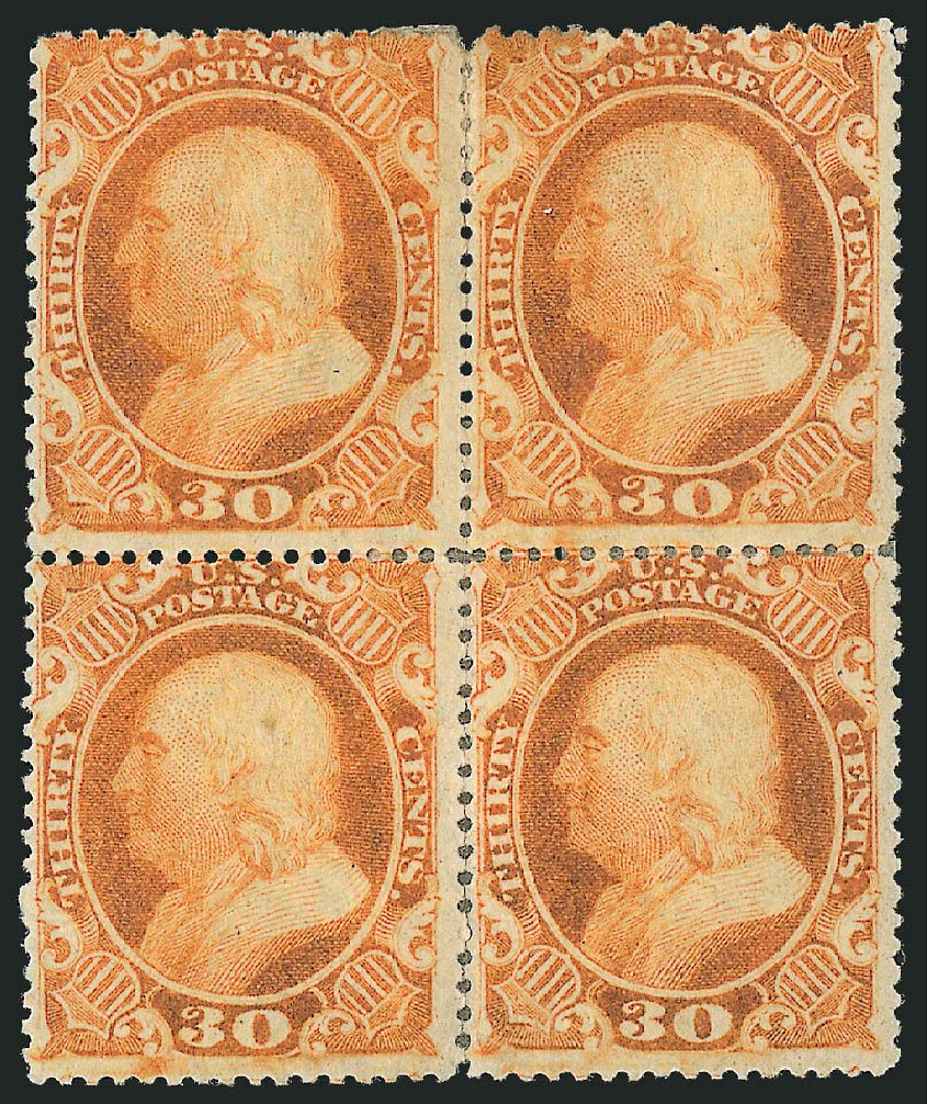 US Stamps Value Scott Catalogue 38: 1860 30c Franklin. Robert Siegel Auction Galleries, Nov 2014, Sale 1084, Lot 3175