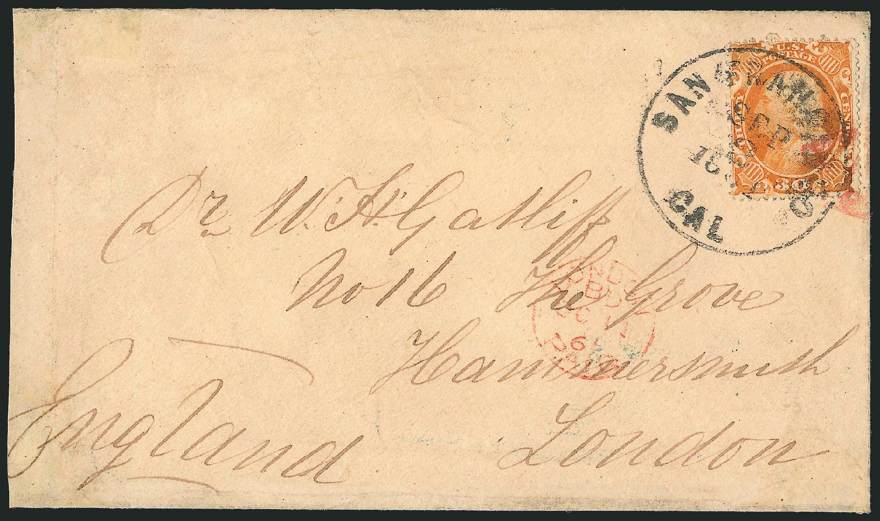 Values of US Stamp Scott Catalog 38: 30c 1860 Franklin. Robert Siegel Auction Galleries, Dec 2010, Sale 1002, Lot 3812