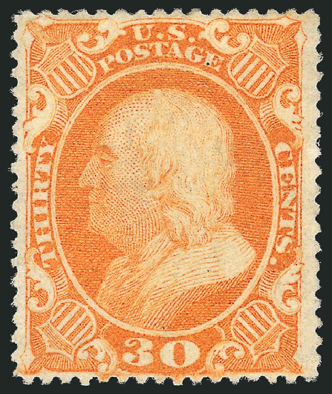 US Stamp Price Scott Cat. #38: 1860 30c Franklin. Robert Siegel Auction Galleries, Mar 2012, Sale 1021, Lot 192