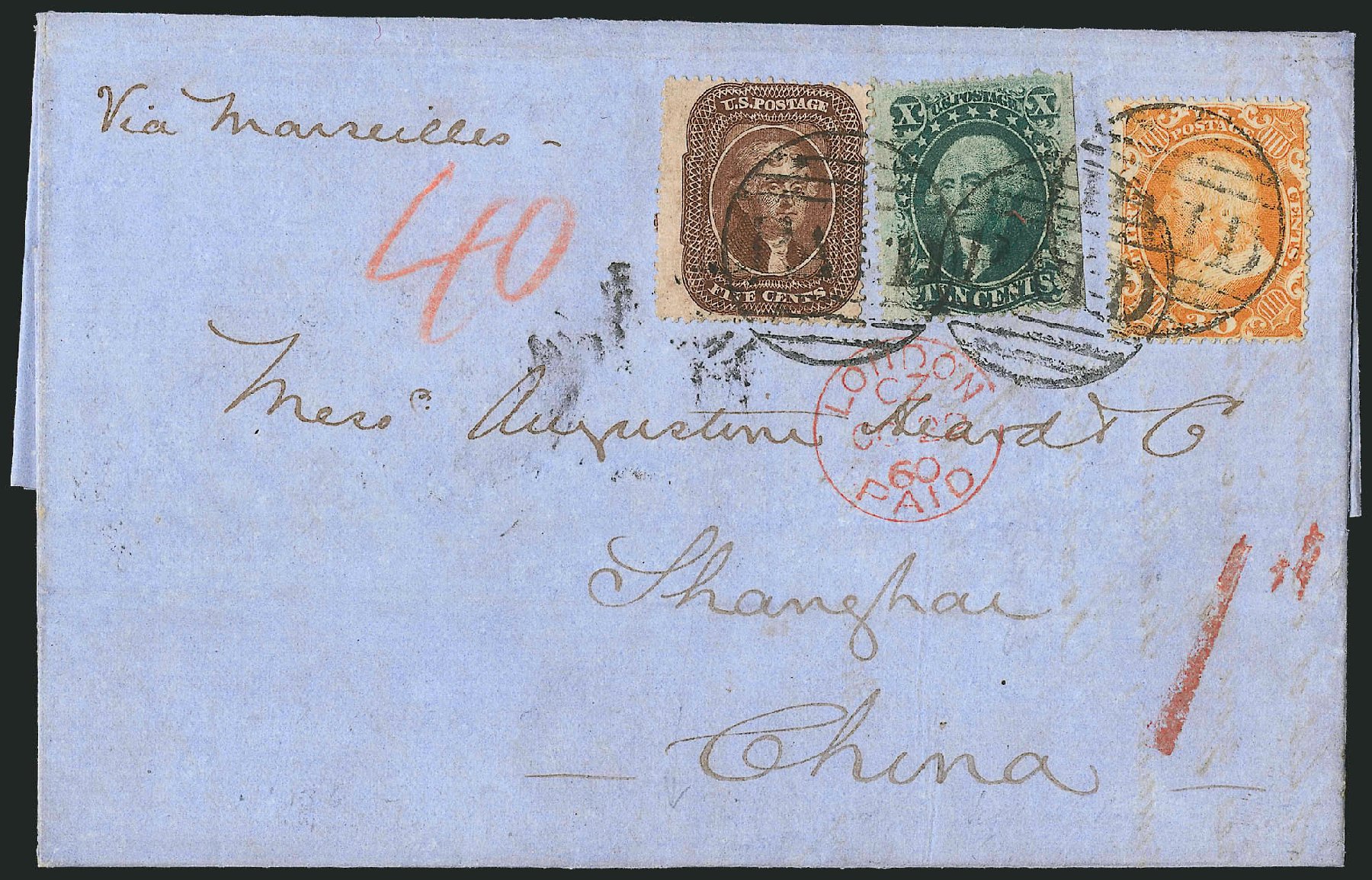 US Stamps Value Scott Cat. #38 - 1860 30c Franklin. Robert Siegel Auction Galleries, Sep 2010, Sale 993, Lot 382