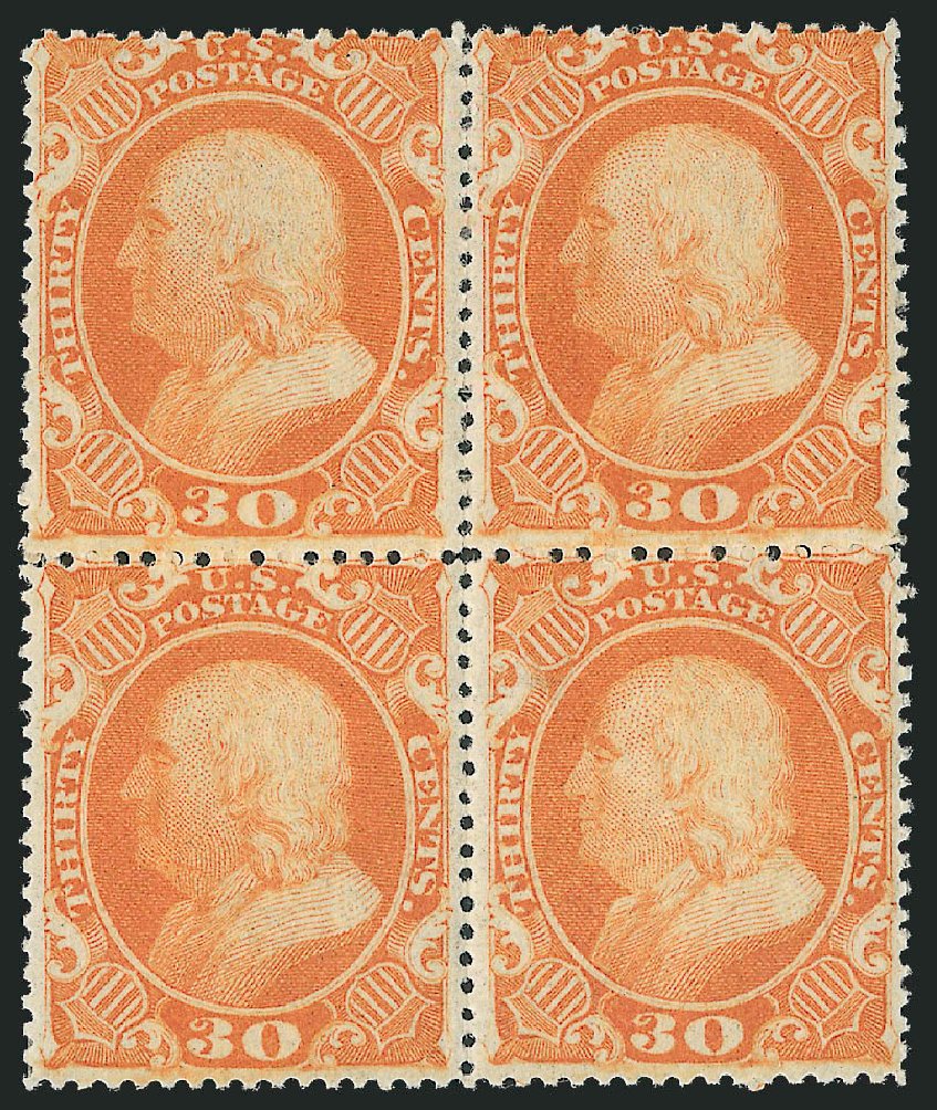 US Stamp Price Scott Catalogue #38: 1860 30c Franklin. Robert Siegel Auction Galleries, Dec 2010, Sale 1000, Lot 1023