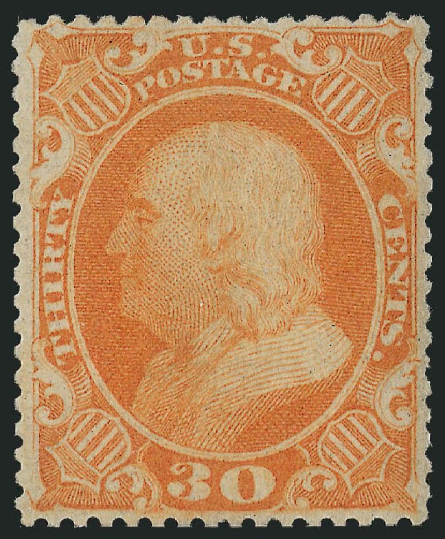 Prices of US Stamps Scott Catalogue # 38: 1860 30c Franklin. Robert Siegel Auction Galleries, Oct 2011, Sale 1014, Lot 1123