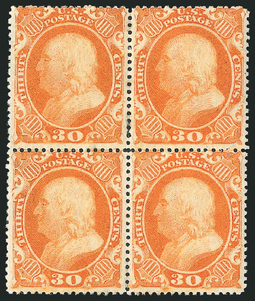 Value of US Stamps Scott Catalogue 38 - 30c 1860 Franklin. Robert Siegel Auction Galleries, Mar 2012, Sale 1021, Lot 193