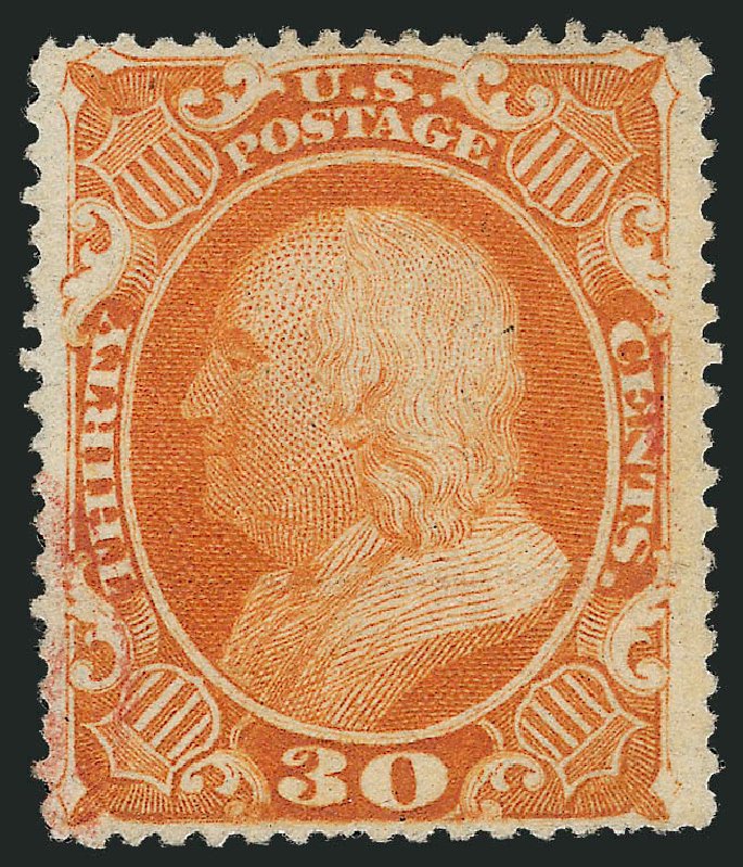 Costs of US Stamps Scott Cat. # 38: 1860 30c Franklin. Robert Siegel Auction Galleries, Jun 2012, Sale 1026, Lot 1193