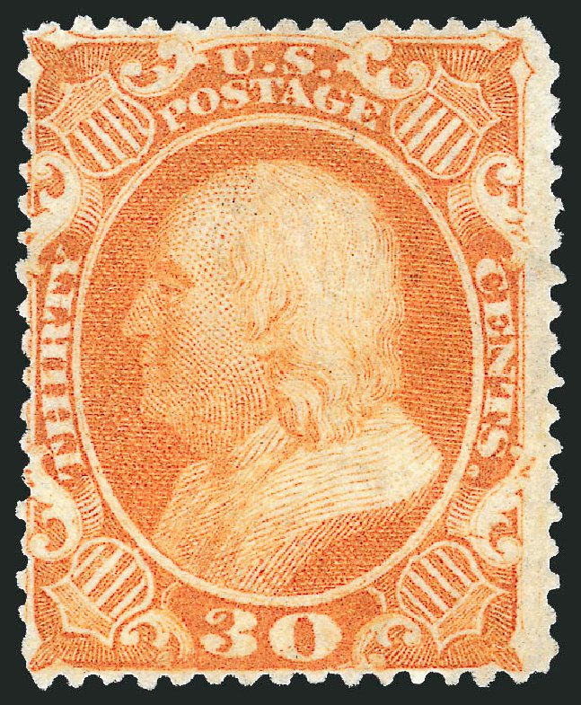 Cost of US Stamp Scott Catalogue # 38: 30c 1860 Franklin. Robert Siegel Auction Galleries, Sep 2010, Sale 993, Lot 353