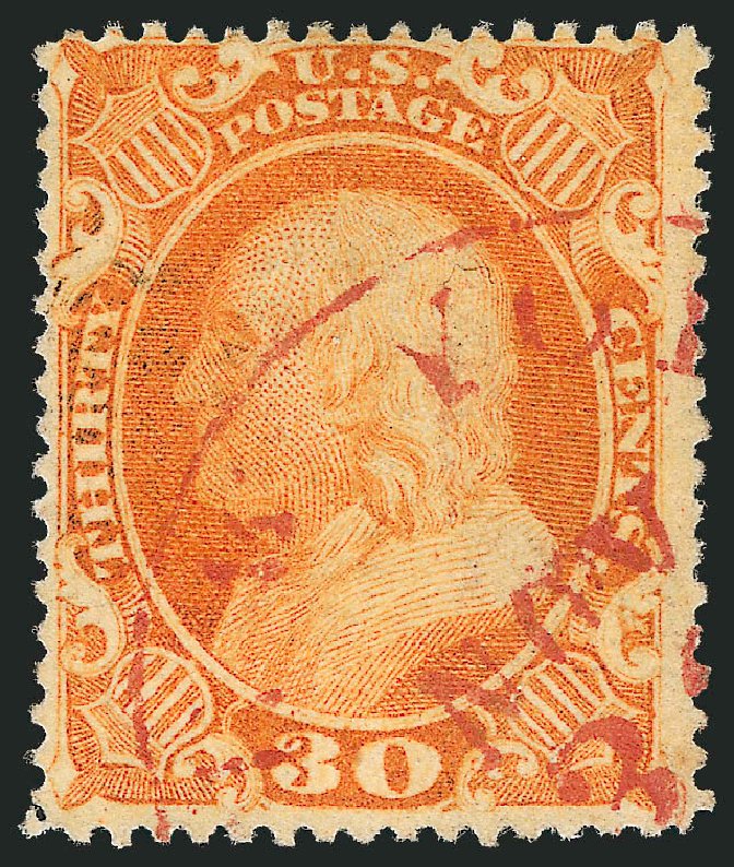 Prices of US Stamps Scott Cat. 38: 30c 1860 Franklin. Robert Siegel Auction Galleries, Mar 2011, Sale 1007, Lot 2176