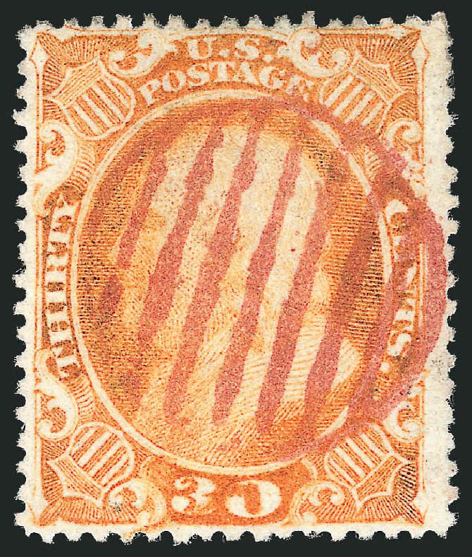 US Stamp Value Scott #38: 30c 1860 Franklin. Robert Siegel Auction Galleries, Oct 2011, Sale 1014, Lot 1126