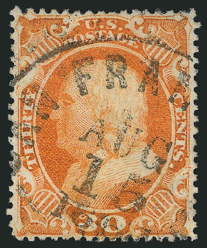 Price of US Stamps Scott Cat. #38: 30c 1860 Franklin. Robert Siegel Auction Galleries, Mar 2013, Sale 1040, Lot 1266
