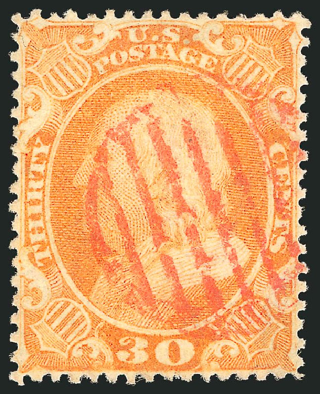 Costs of US Stamp Scott Cat. #38 - 30c 1860 Franklin. Robert Siegel Auction Galleries, Nov 2014, Sale 1084, Lot 3176