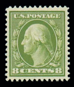US Stamps Prices Scott # 380: 8c 1911 Washington Perf 12. Matthew Bennett International, Oct 2007, Sale 322, Lot 2188