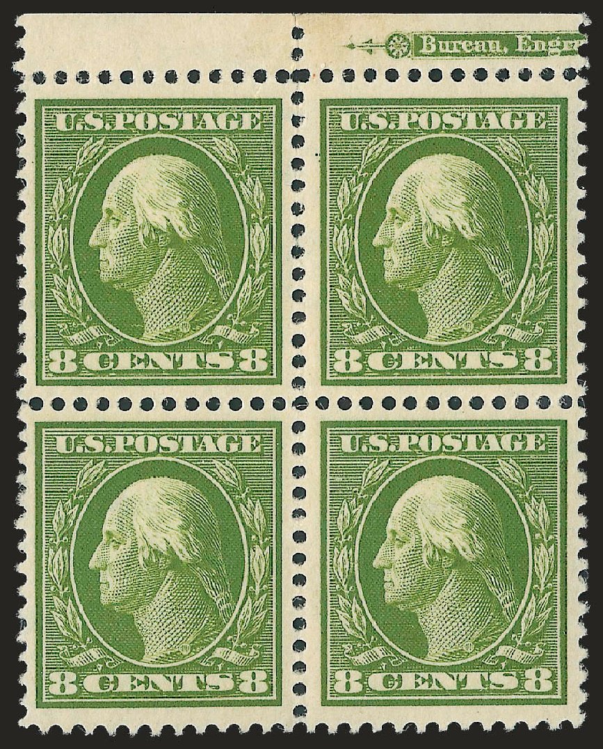 US Stamps Values Scott Catalogue 380: 1911 8c Washington Perf 12. Robert Siegel Auction Galleries, Dec 2009, Sale 982, Lot 5768