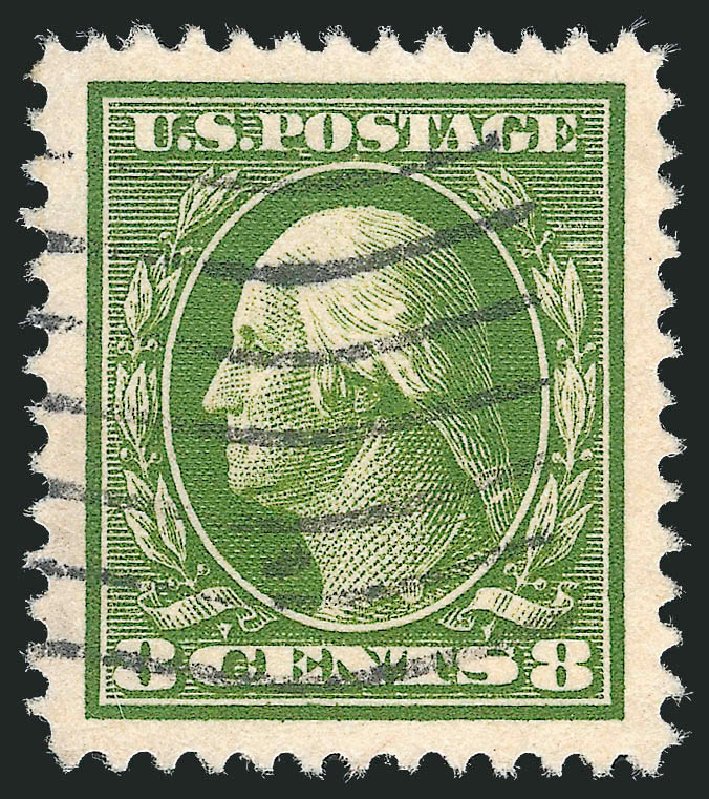 US Stamp Values Scott Catalogue #380: 1911 8c Washington Perf 12. Robert Siegel Auction Galleries, Oct 2012, Sale 1032, Lot 3489