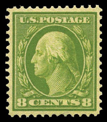 US Stamp Prices Scott # 380: 1911 8c Washington Perf 12. Matthew Bennett International, Mar 2011, Sale 337, Lot 2850