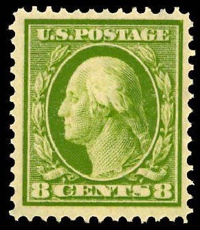 US Stamps Value Scott # 380 - 8c 1911 Washington Perf 12. Daniel Kelleher Auctions, Dec 2012, Sale 633, Lot 660