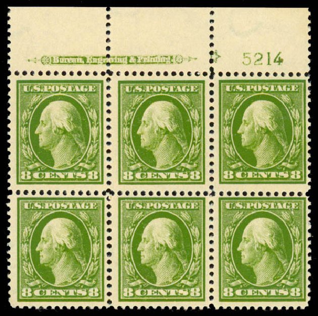 Cost of US Stamps Scott Catalogue 380 - 1911 8c Washington Perf 12. Daniel Kelleher Auctions, Sep 2013, Sale 639, Lot 3490