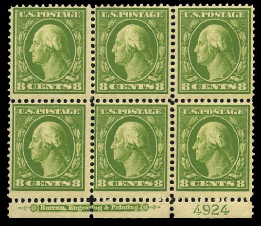 Values of US Stamps Scott Catalogue 380 - 1911 8c Washington Perf 12. Matthew Bennett International, Mar 2011, Sale 337, Lot 2851