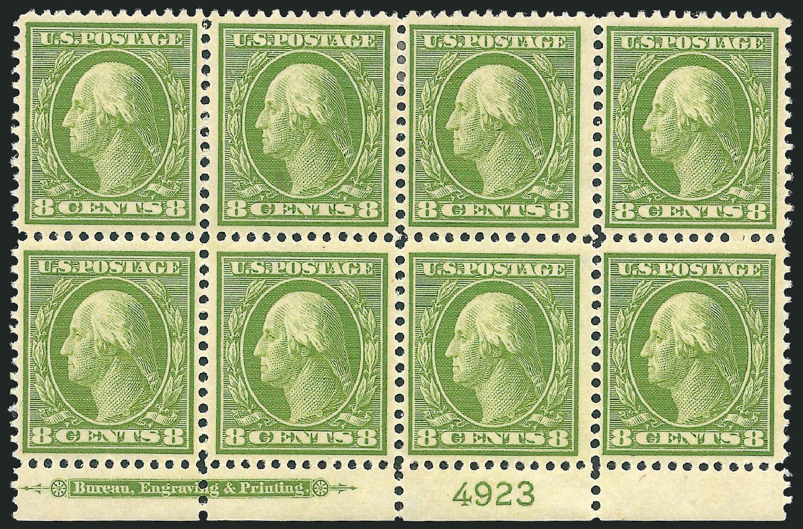 US Stamps Prices Scott #380: 8c 1911 Washington Perf 12. Robert Siegel Auction Galleries, Mar 2011, Sale 1007, Lot 2681