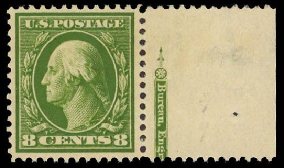 Values of US Stamps Scott Catalog #380 - 8c 1911 Washington Perf 12. Daniel Kelleher Auctions, Aug 2012, Sale 631, Lot 1154