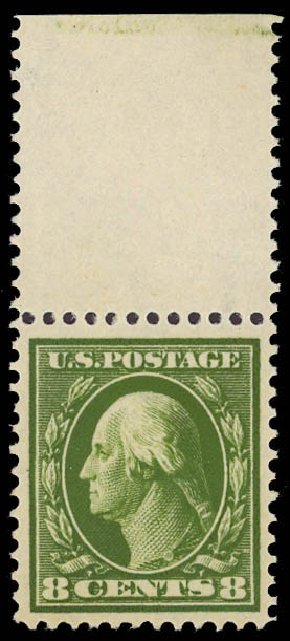 Values of US Stamps Scott Catalog #380 - 1911 8c Washington Perf 12. Daniel Kelleher Auctions, Oct 2012, Sale 632, Lot 1294